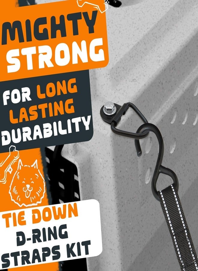Terixe 4 Pack Tie Down Kit for Ruffland Kennel - Tie Down D-Ring Kit - 1000 Lbs, with Wrench, Tie Down Straps Kit Compatible with RuffLand Kennels - 1800 LB Break Strength, Night Reflection, 10 Ft - Image 4
